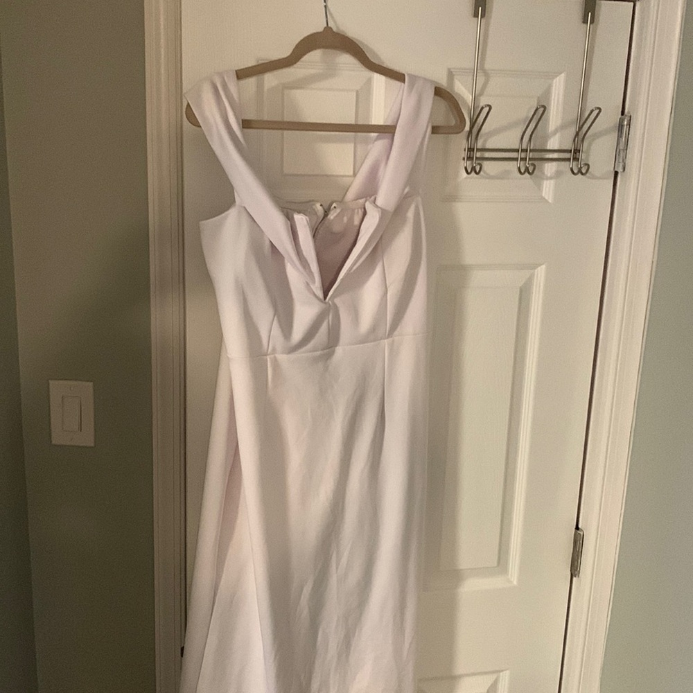White midi plunging dress